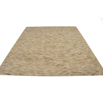 Tapis beige moderne en similicuir 6X6