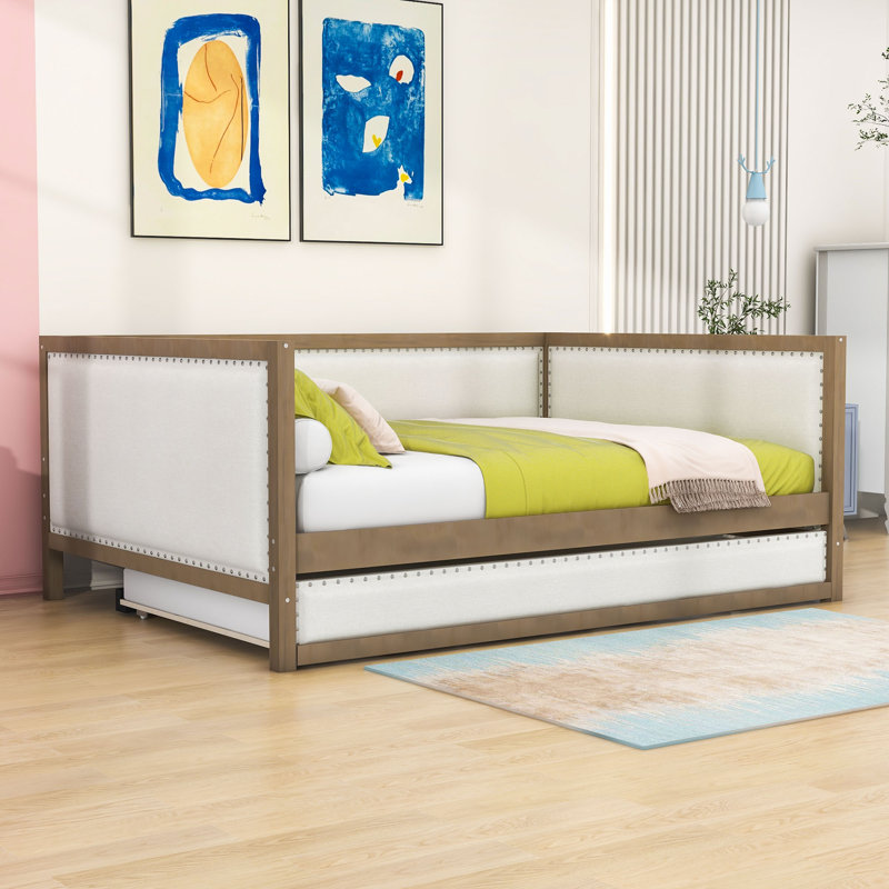 Full Size Upholstered Daybed with Twin Trundle
