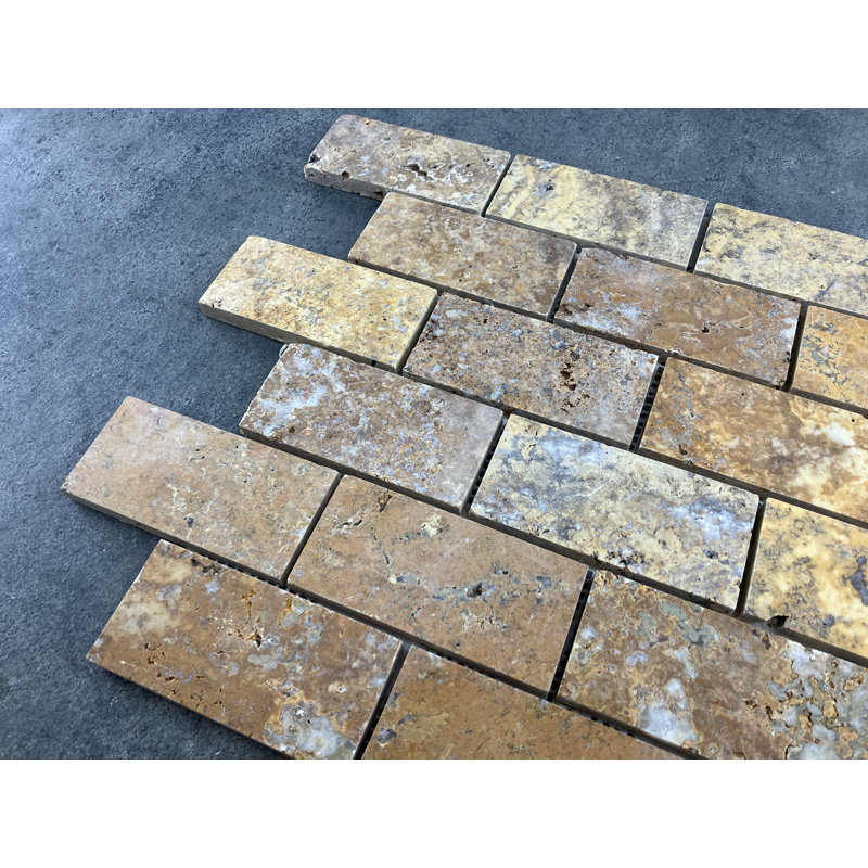 Carreau de mosaïque en pierre naturelle pour mur et plancher 2 po x 4 po