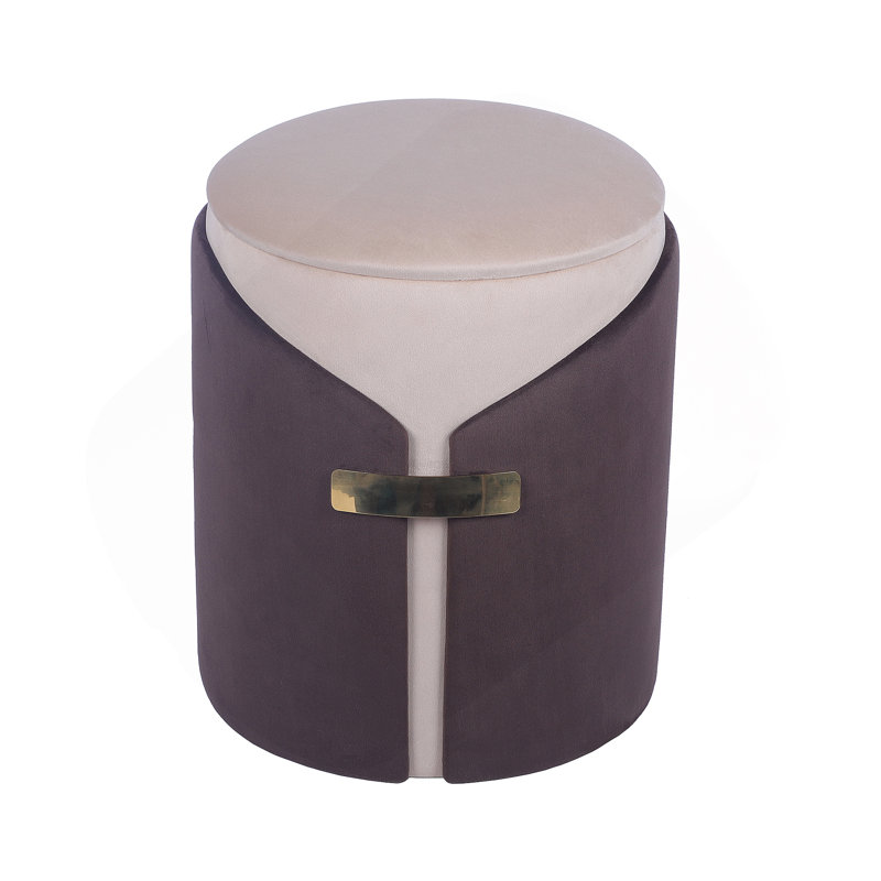 Repose-pieds deux tons avec rangement ou tabouret de coiffeuse, brun