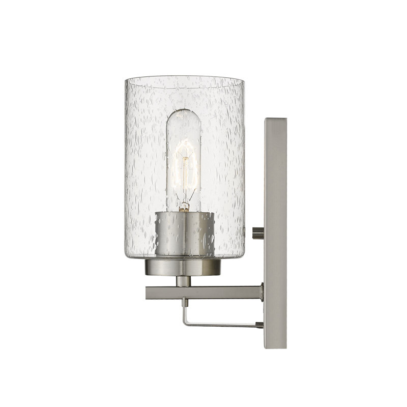 Applique murale à bras 1 lumière Hoff, Nickel satiné, Blanc