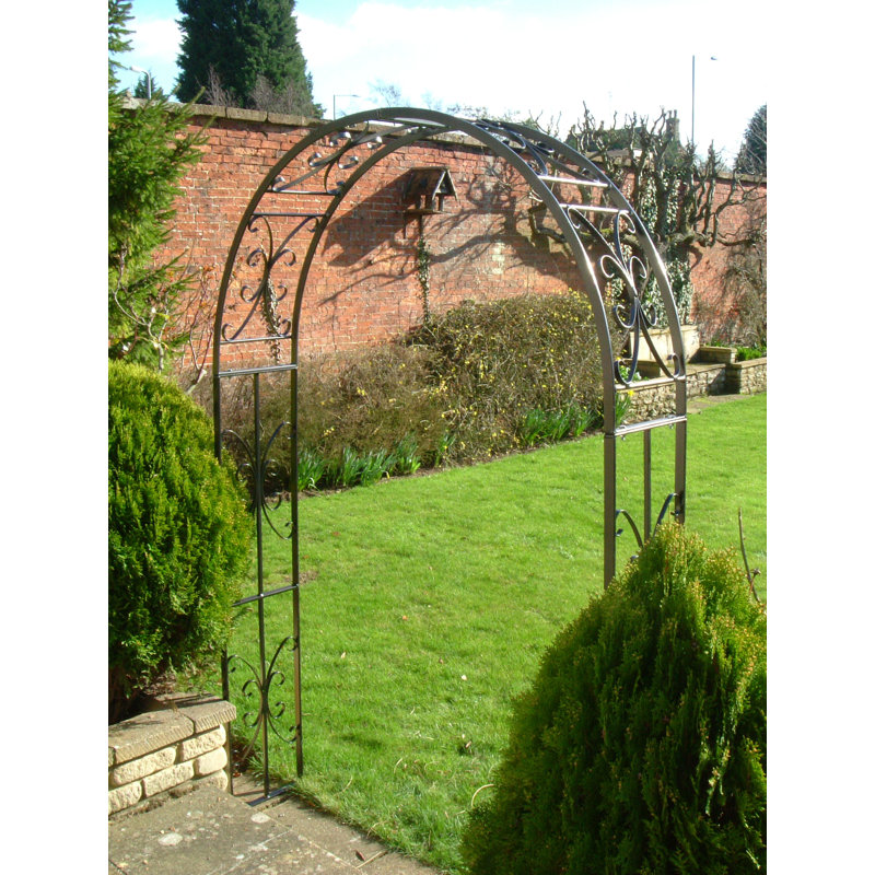 Medway 137cm W x 30cm D Metal Arbour in Black