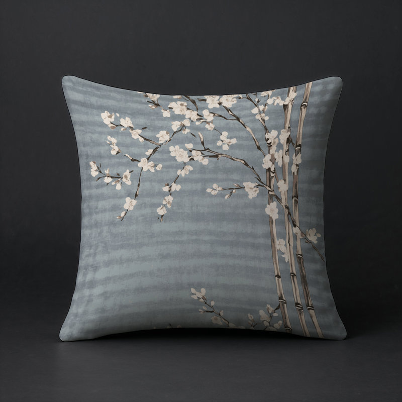 Coussin décoratif intérieur / extérieur gris Modern Modern, Carré 16 po, Gris floral 52