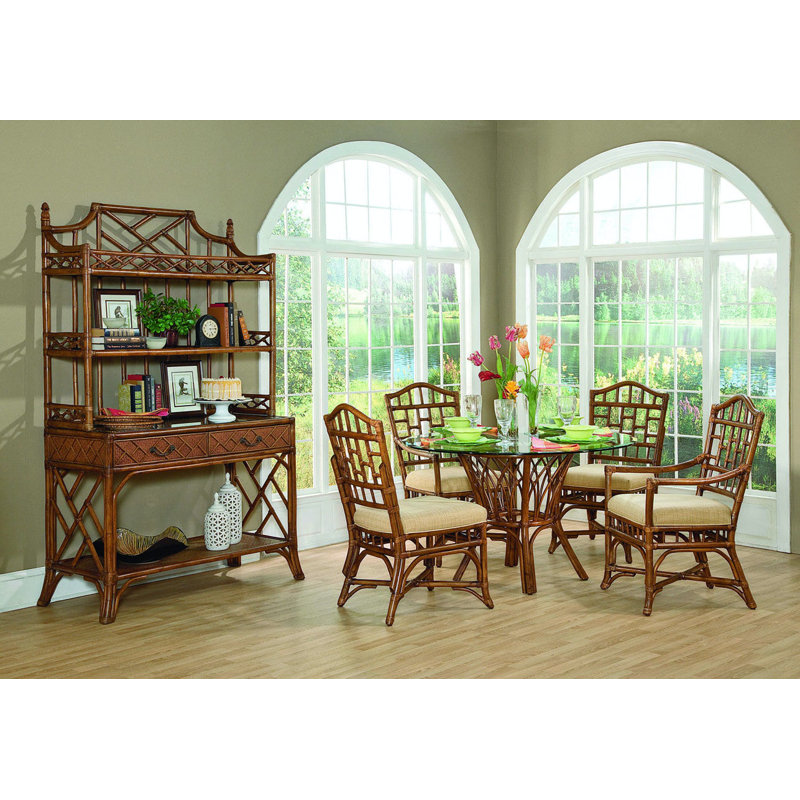 Chippendale Side Dining Chair, Navy, Light Blue Performance Fabric; 0851-55
