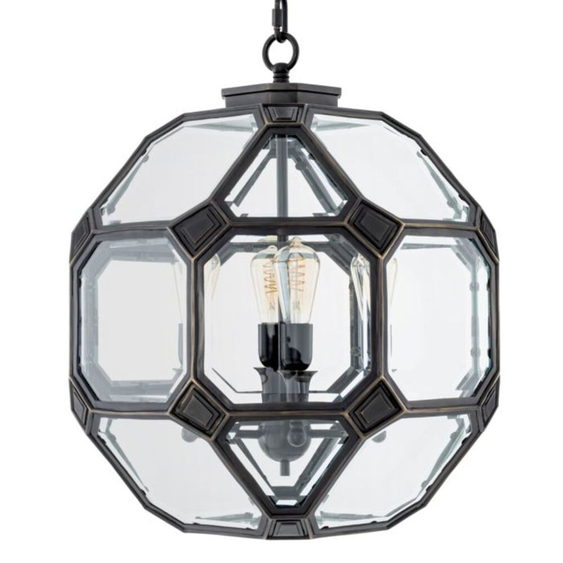 CDJ Lantern Olympia bronze highlight finish, 28.35" H x 23.62" W x 23.62" D, 4