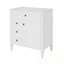 Ensemble de meuble-lavabo avec lavabo, 2 tiroirs et poignées en métal-2135191333