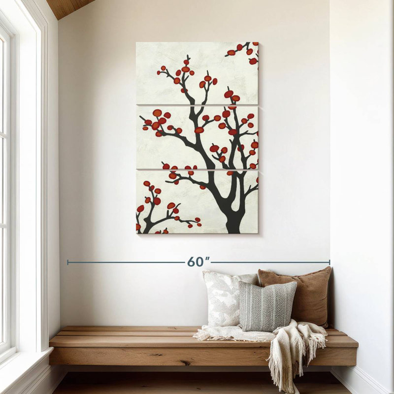 Harnek Red Berry Branch II, 45" H x 28" W
