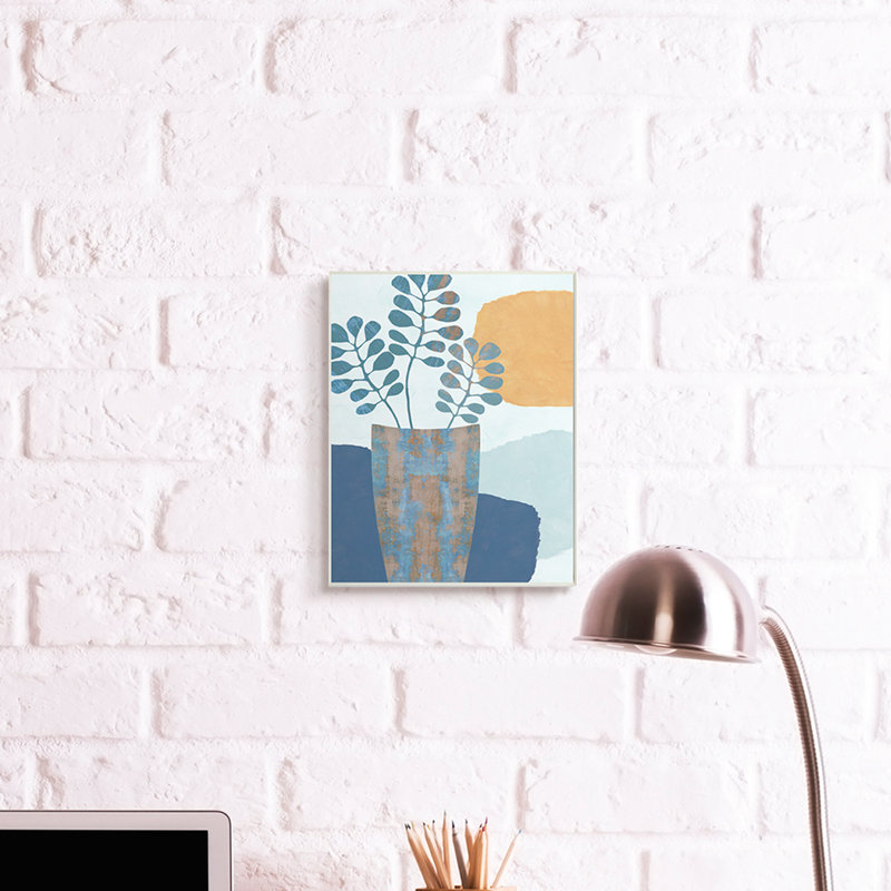 Vase d'eucalyptus occidental, soleil orange par Flora Kouta - impression, H 15 po x l 10 po, Plaque murale