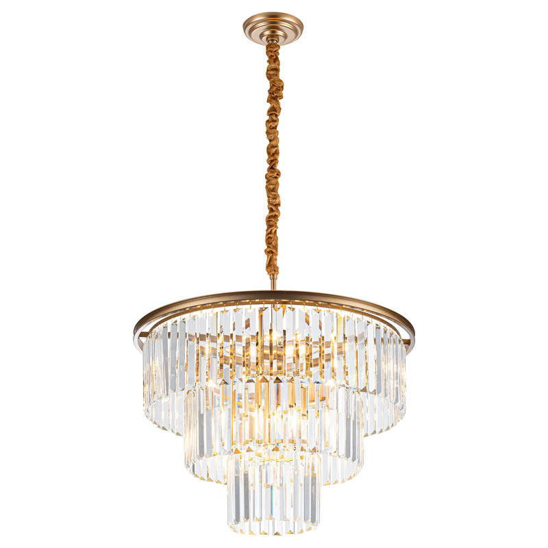 Crystal Chandeliers For Dining Room Lights Fixtures,12 Lights Modern Chandeliers For Bedroom, 3-Tier Round Crystal Lighting Fixtures For Living Room Entryway, Bulbs Not Included