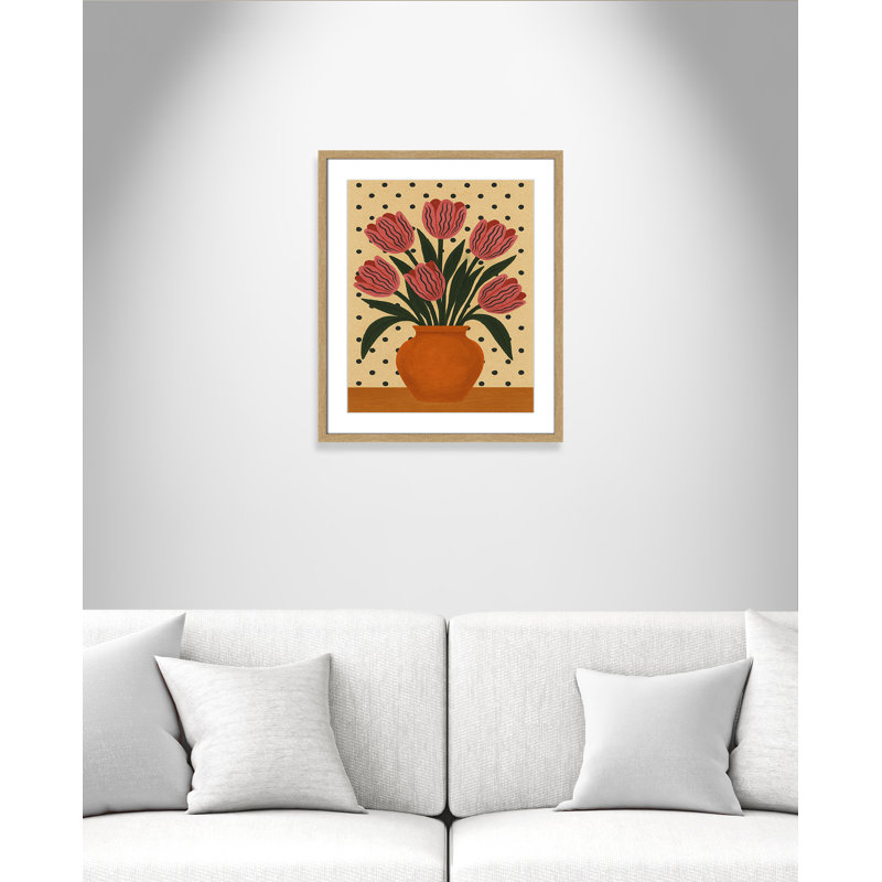 Imprimé de fleurs en pot par Barsrsind, 21.5'' W x 25.5'' H, Imprimé mat, Naturel