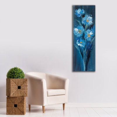  'Evening White Floral 1' by Silvia Vassileva Canvas Wall Art, 20" x 60"