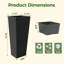 2 Pack Large Planters for Indoor Plants, Outdoor Tall Planter with Drainage Holes