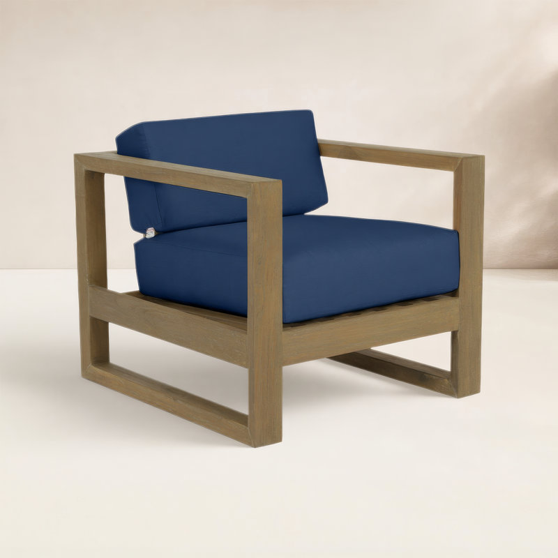 Vienna Premium Teak Outdoor Lounge Chair, Spectrum Indigo Sunbrella®