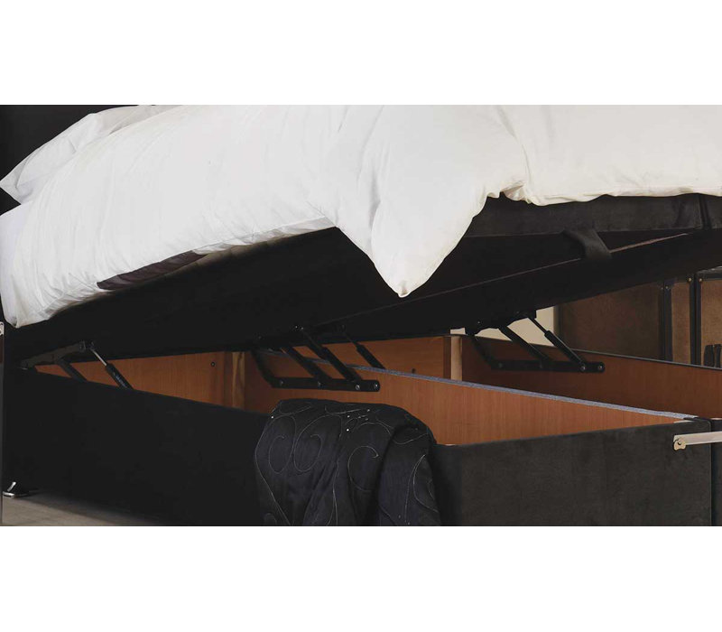 Upholstered Ottoman Storage Bed, Small Single (2'6), Crushed Velvet, Mulberry