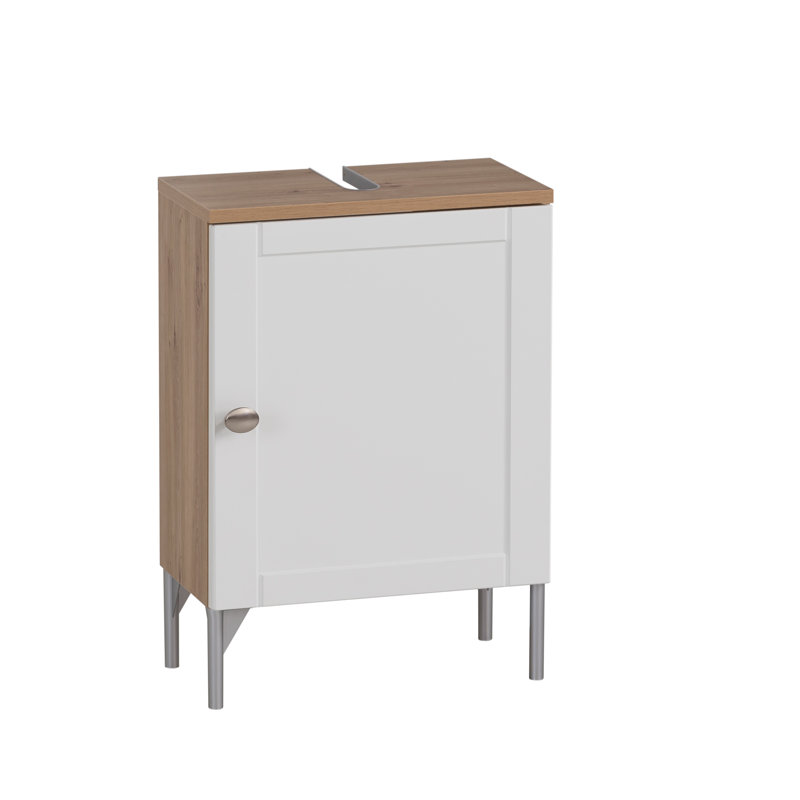 Louvene Floor Mounted Bathroom Cabinet, Artisan oak/Matt white