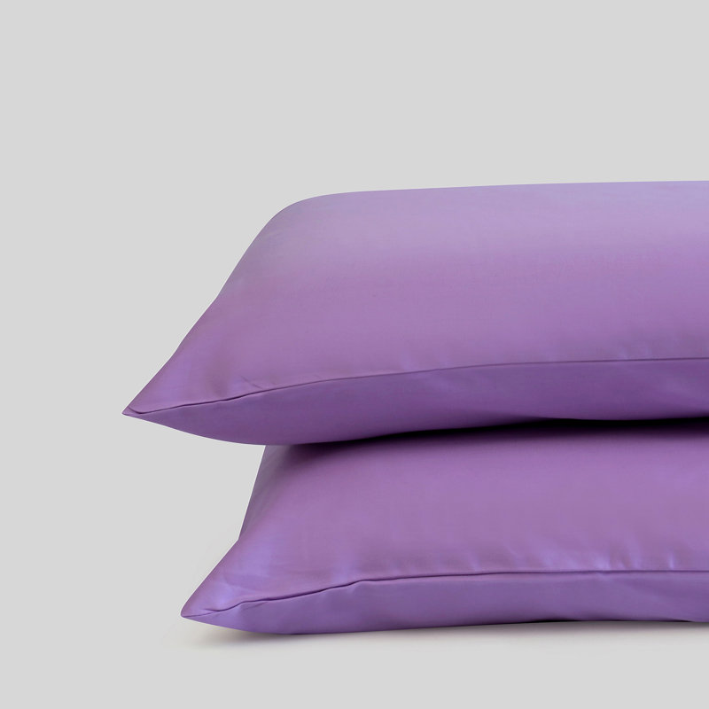 Sateen 400 Thread Count Organic 100% Cotton Pillowcase, King, Lilac