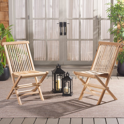 Chaise pliante en teck massif Marcus