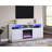 70-Inch Wide White Walnut Finish Fireplace Console Tv Stand, Heater, Multiple Flame Colors, 3 Open Shelves And 2 Storage Cabinets 70"W Stand With Led Color Choices,
