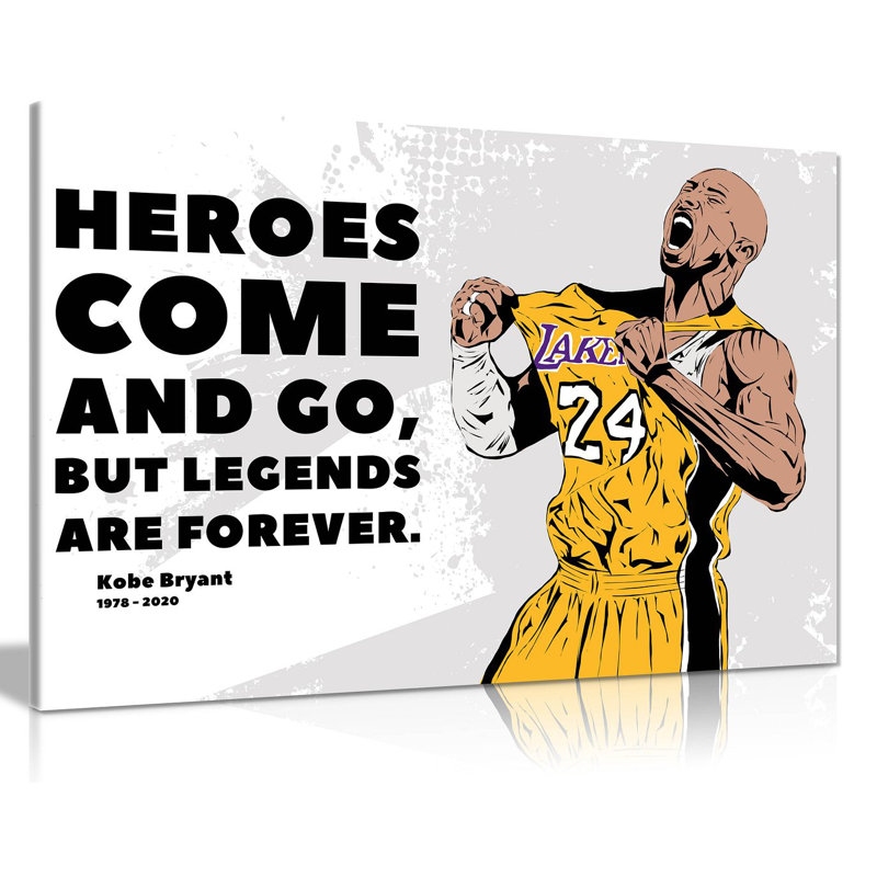 Kobe Bryant Quote Basketball Inspirational Motivational - Wrapped Canvas Print, 31cm H x 20cm W