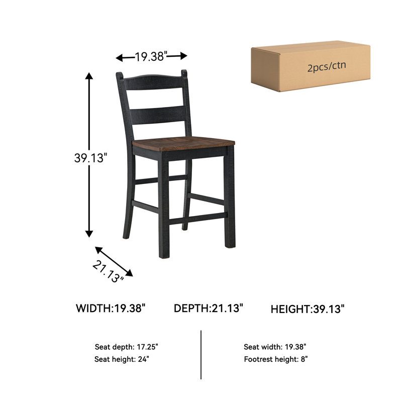 Taylen Swivel Solid Wood Counter Stool