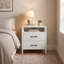 Table de chevet 2 tiroirs avec rangement 23,2 po, blanc-1767460511
