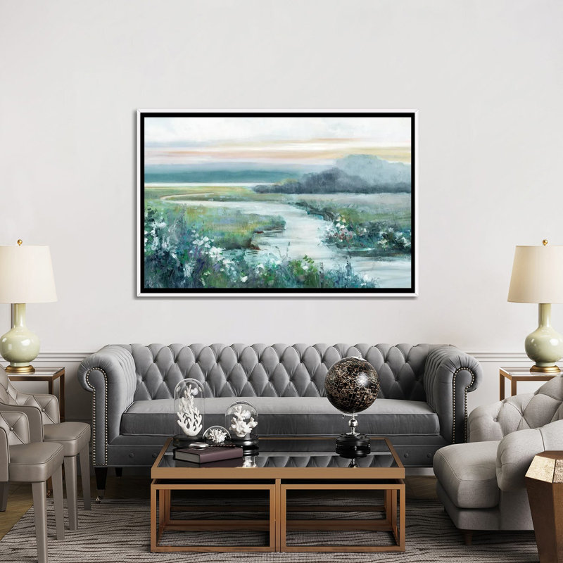 «Eternity in Twilight» par Sally Swatland - reproduction d'art, Toile encadrée, H 40 po x l 60 po, Blanc