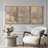 Rustic Countryside "Vintage Sketch Forest Tree Landscape Artwork, French Country Neutral Classic Wall Pictures, Framed Canvas Giclée Print 3 Pieces Wall Art" 16"x24"x3 pcs, 24"x36"x3 pcs-91874977-91874976