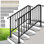 5 Step Galvanized Steel Exterior Hand Rails with Curved Ends and Safety Balusters(2-Pack)