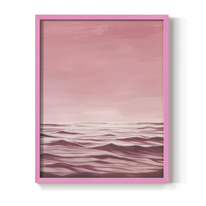 «Playa Rosa II», reproduction encadrée - bois massif, H 21 po x l 17 po, Rose