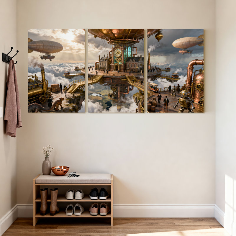 Fantasy & Sci-Fi Steampunk Sky City, H 24 po x l 48 po