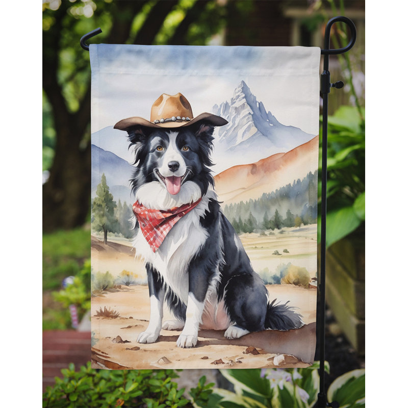 Drapeau Cowboy Welcome Garden, Border Collie
