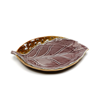 Rosato Amber Leaf Snack 9" Salad or Dessert Plate