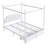 Queen Size Metal Canopy Platform Bed With Upholstered Headboard And Two Storage Drawers