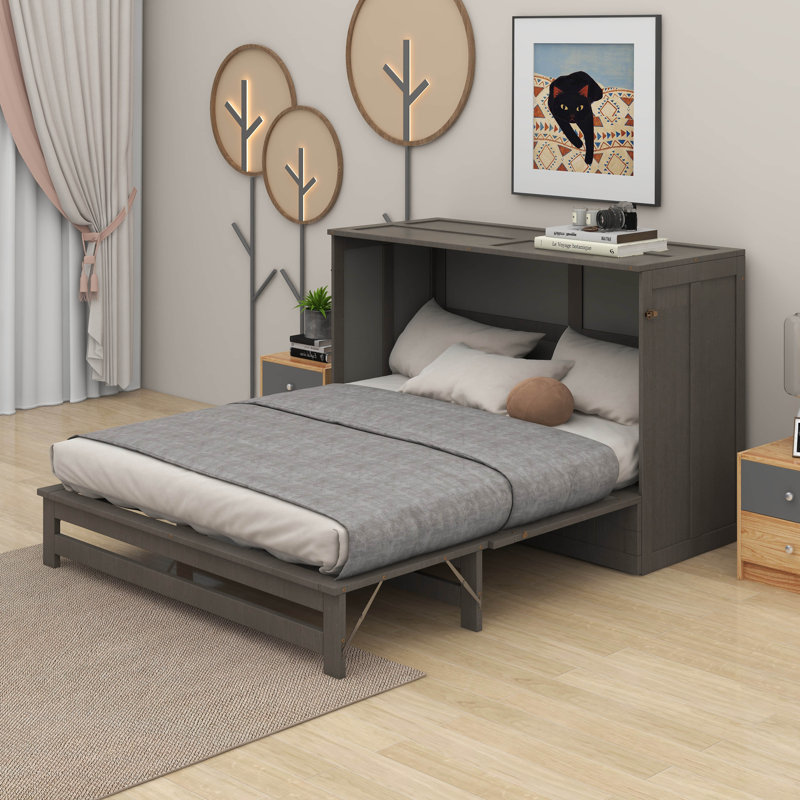 Grand lit escamotable avec station de charge