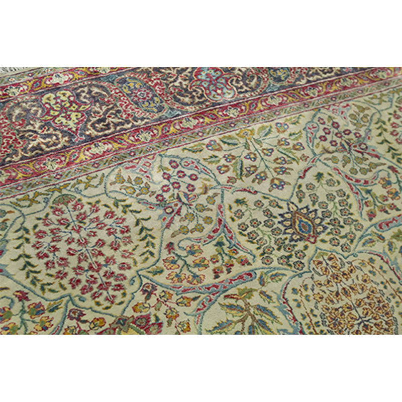 Hand-Knotted High-Quality Cream and Black Area Rug