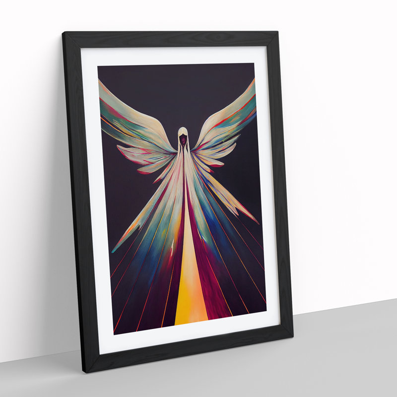 XC1022-2488X Inspirational Angel Abstract - Wall Art, 34cm H x 25cm W x 2cm D, Black Framed