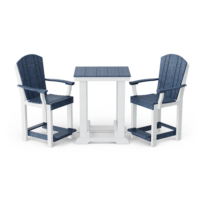 Heritage 3-Piece Patio Set, Patriot Blue/White