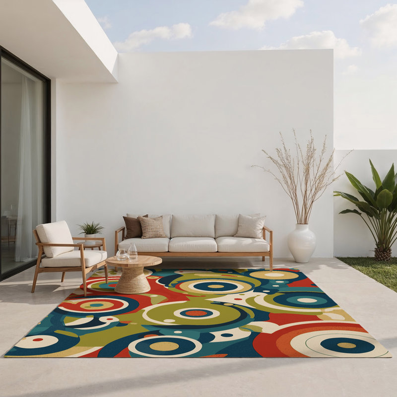 Retro Swing Indoor And Outdoor Area Rug, Rectangle 2' x 3'
