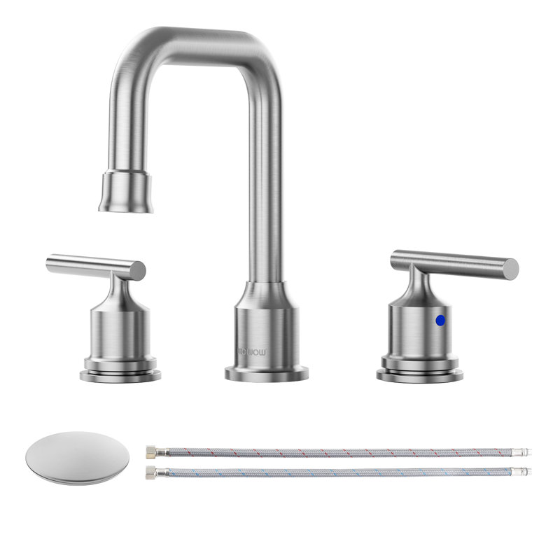2-handle Bathroom Faucet with Drain Assembly, Brushed Nickel