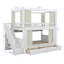 Lit superposé avec rideaux d'intimité, lumières DEL sous le lit, lit superposé en bois avec escalier de rangement et tiroirs