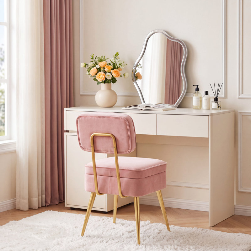 Tabouret de coiffeuse, beige, Pink