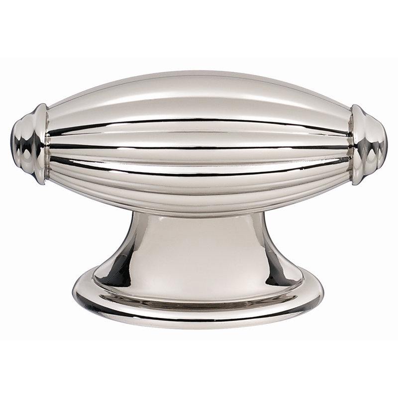 Tuscany Bar Knob, Polished Nickel, 1.5" H x 1" W x 0.75" D