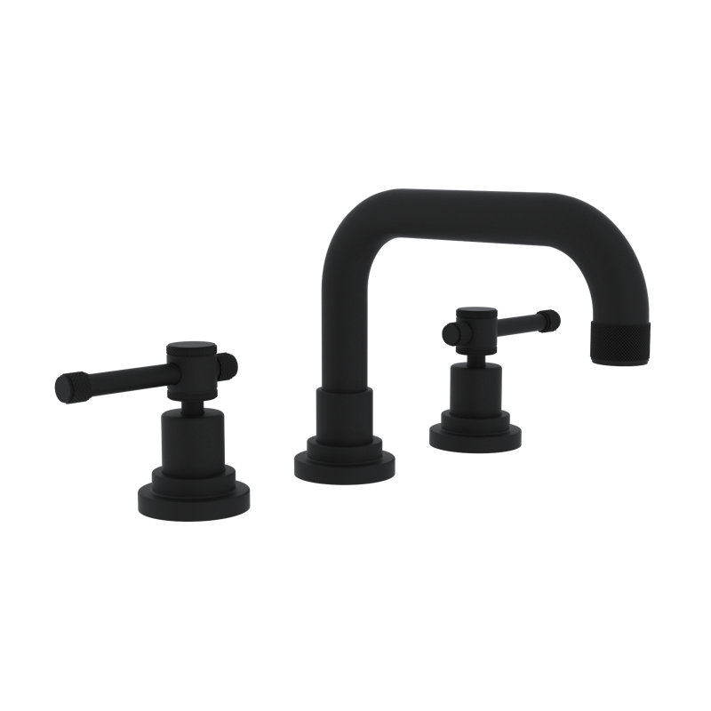 Campo™ Widespread Bathroom Faucet with Drain Assembly, Matte Black, Lever Handle