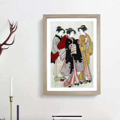 Two Geishas Out Walking by Kitao Shigemasa - Picture Frame Painting Print