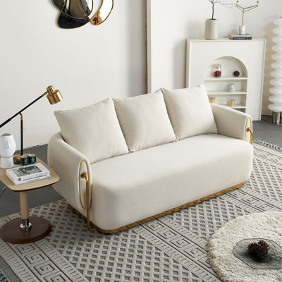 Modern Sofa76.77'' W Luxury  Sofa Couch   ,,Waiting Room,Upholstered Soft Velvet  Color