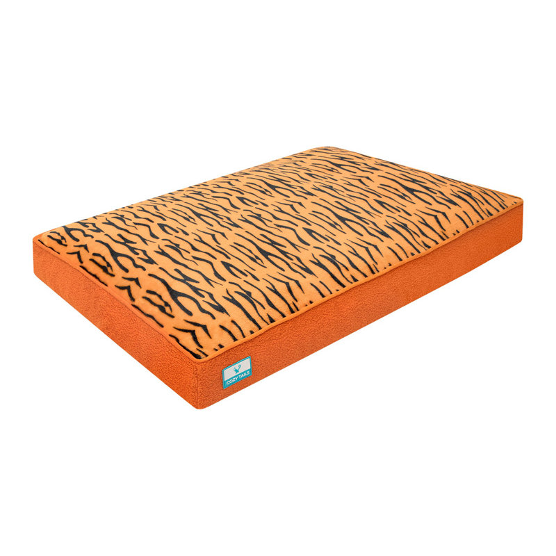 Orthopedic Shredded Memory Foam Pet Bed, 4" H x 36" W x 27" D, Orange