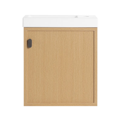 18.5" Wall-Mounted Bathroom Vanity With Resin Sink