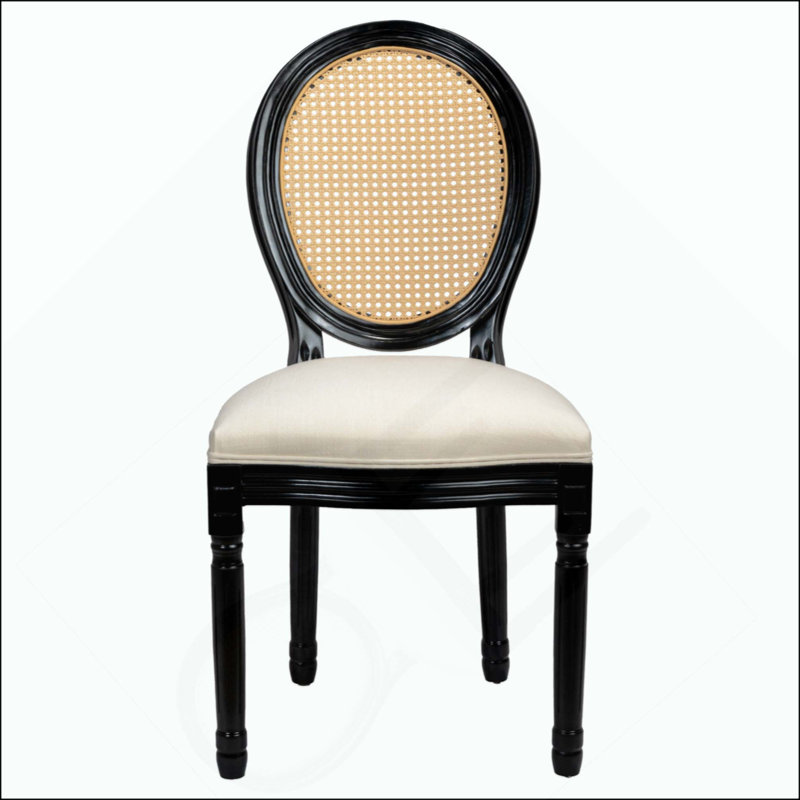 Ensemble de 2 chaises de salle à manger French Country, Beige, Noir