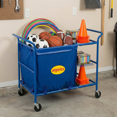 Angeles Mobile Ball Storage Cart, Sports Equipment Organizer for Preschools and Elementary Schools, Ball Cart with Wheels
