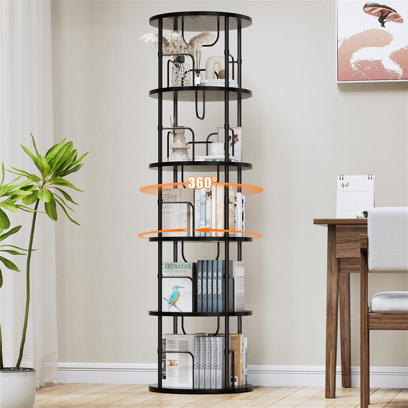 Bibliothèque Mykelti, Noir, (4 tablettes) H 50,7 po x l 17,7 po x P 17,7 po